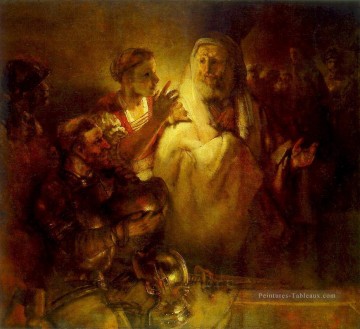 Peter dénonçant le Christ Rembrandt Peinture à l'huile